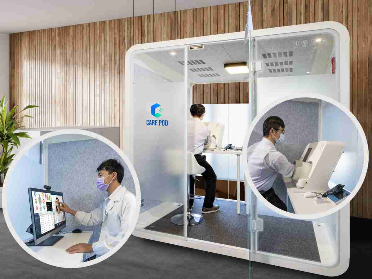 达擎于医疗科技展中展出＂远距诊疗舱＂，，，，以因应医疗数字化及社会高龄化趋势下、、、复诊及慢性病患等族群对于远距看诊需求逐渐升高所推出的创新整合方案。。。多功能合一、、、、高隐私性的远距诊疗舱可根据病患端与医师端的不同需求，，提供弹性化及客制化功能，，，节省医生和病患的精力及时间